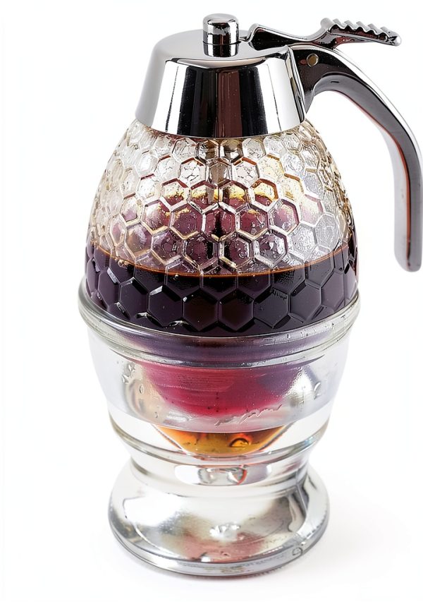 Norpro Honey Syrup Dispenser Beehive Glass with Twist Lock Lid-3